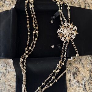 CHANEL Gold and Silver Starburst Necklace limited edition unique piece